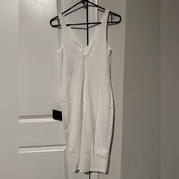 Lulu's size small White Bodycon Midi Dress - Picture 3 of 4